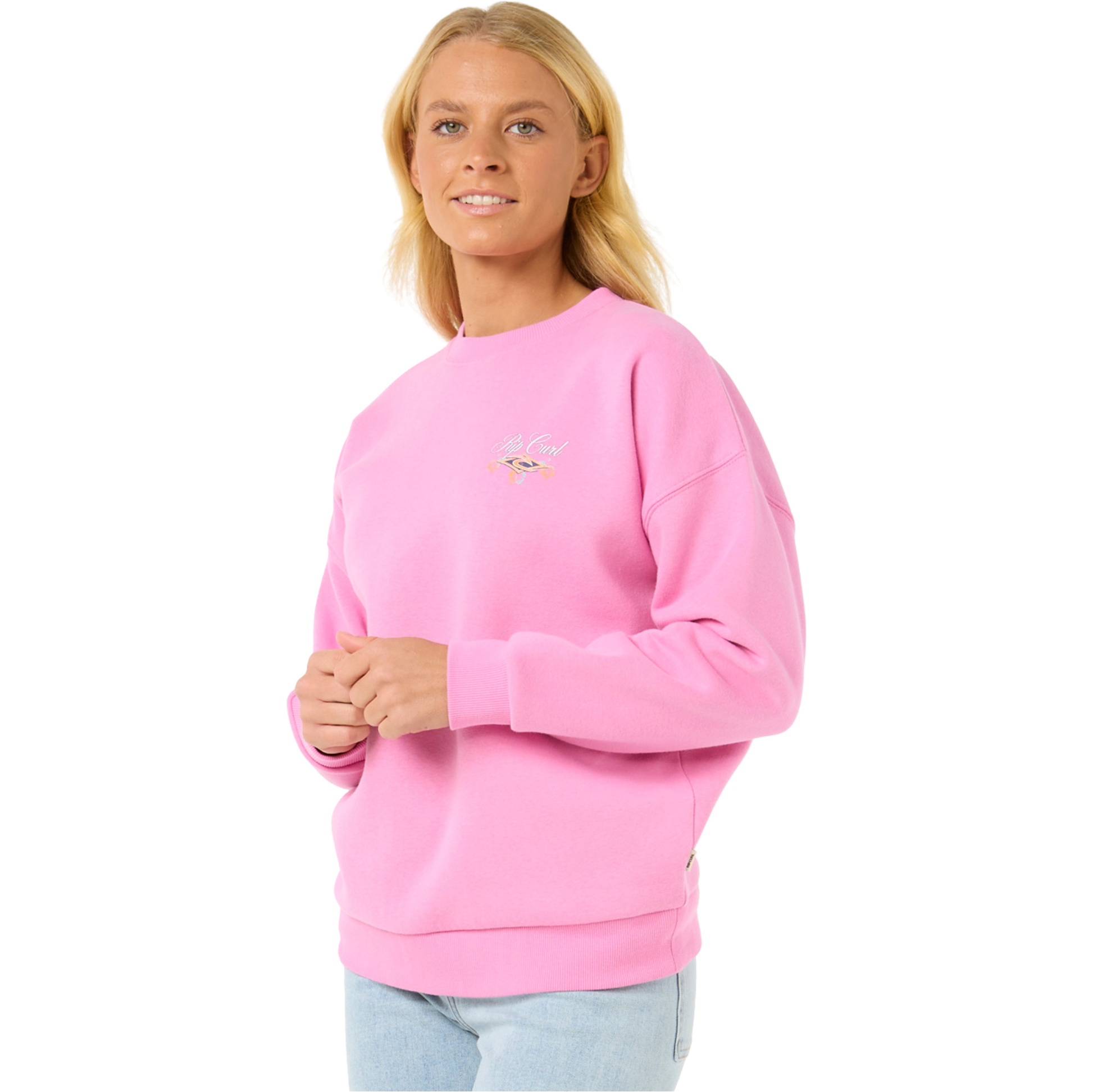 2025 Rip Curl Womens Hibiscus Diamond Heritage Crew 083WFL - Pink